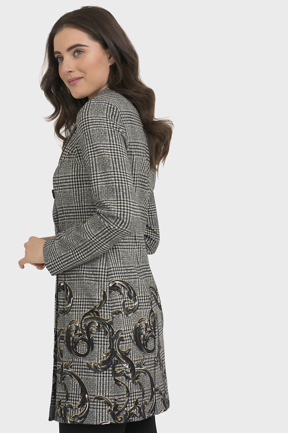 Joseph Ribkoff Black/Multi Coat Style 194820 - Image 2