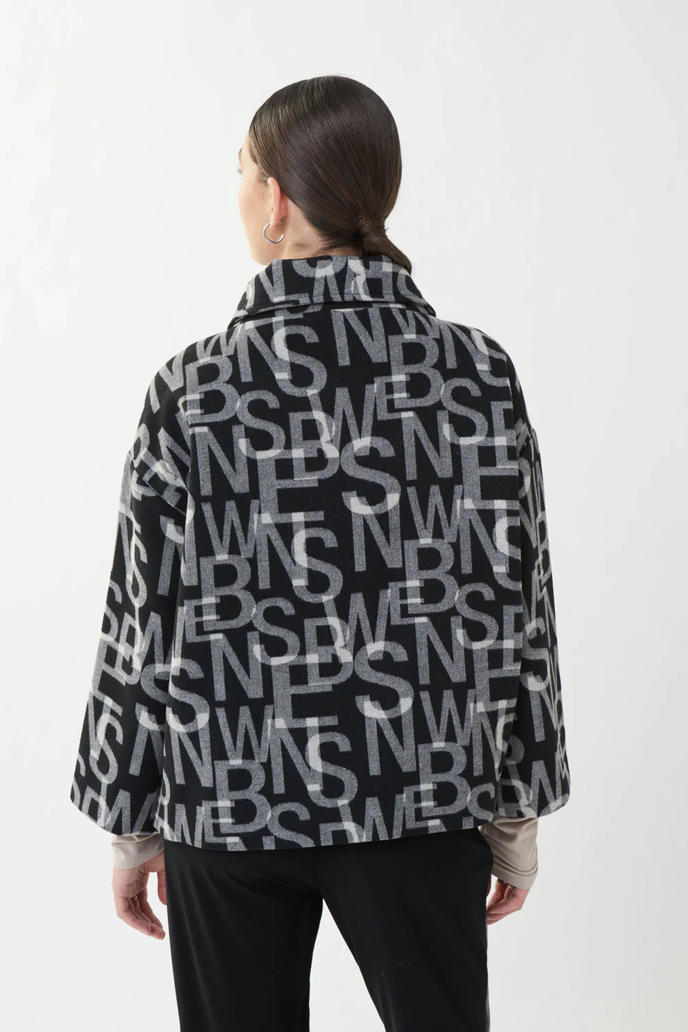 Joseph Ribkoff Black/Multi Coat Style 223970 - Image 4
