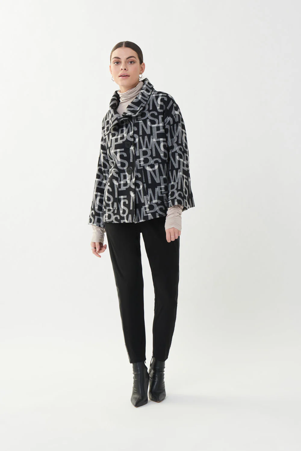 Joseph Ribkoff Black/Multi Coat Style 223970 - Image 5