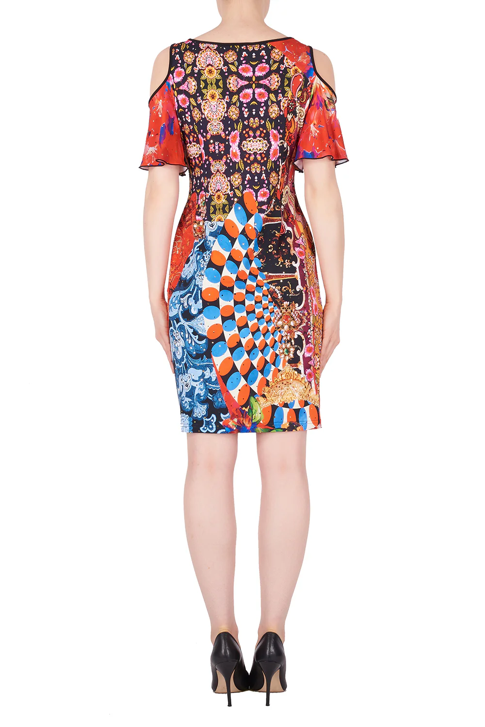 Joseph Ribkoff Black/Multi Dress Style 191662 - Image 2