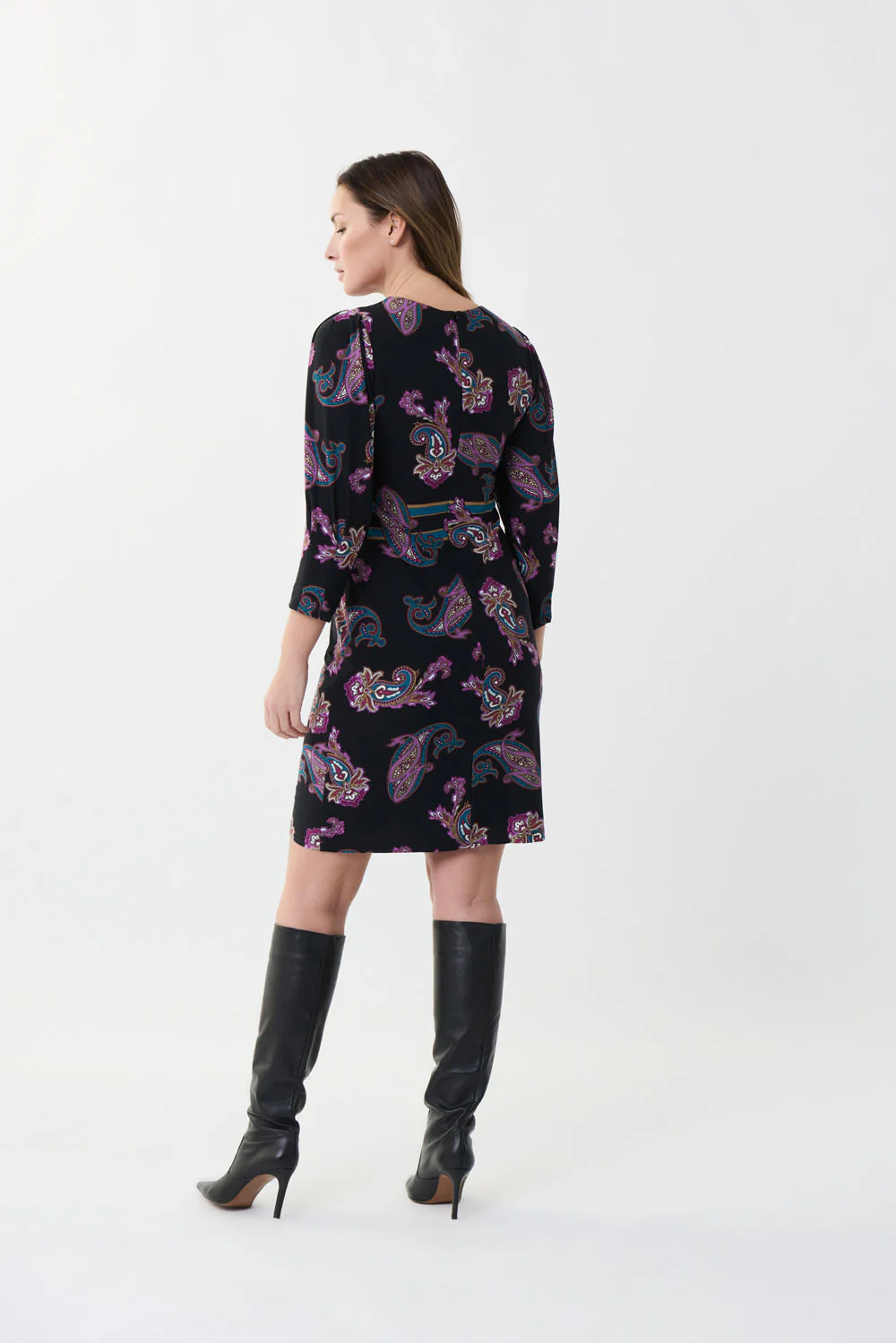 Joseph Ribkoff Black/Multi Dress Style 223138 - Image 5