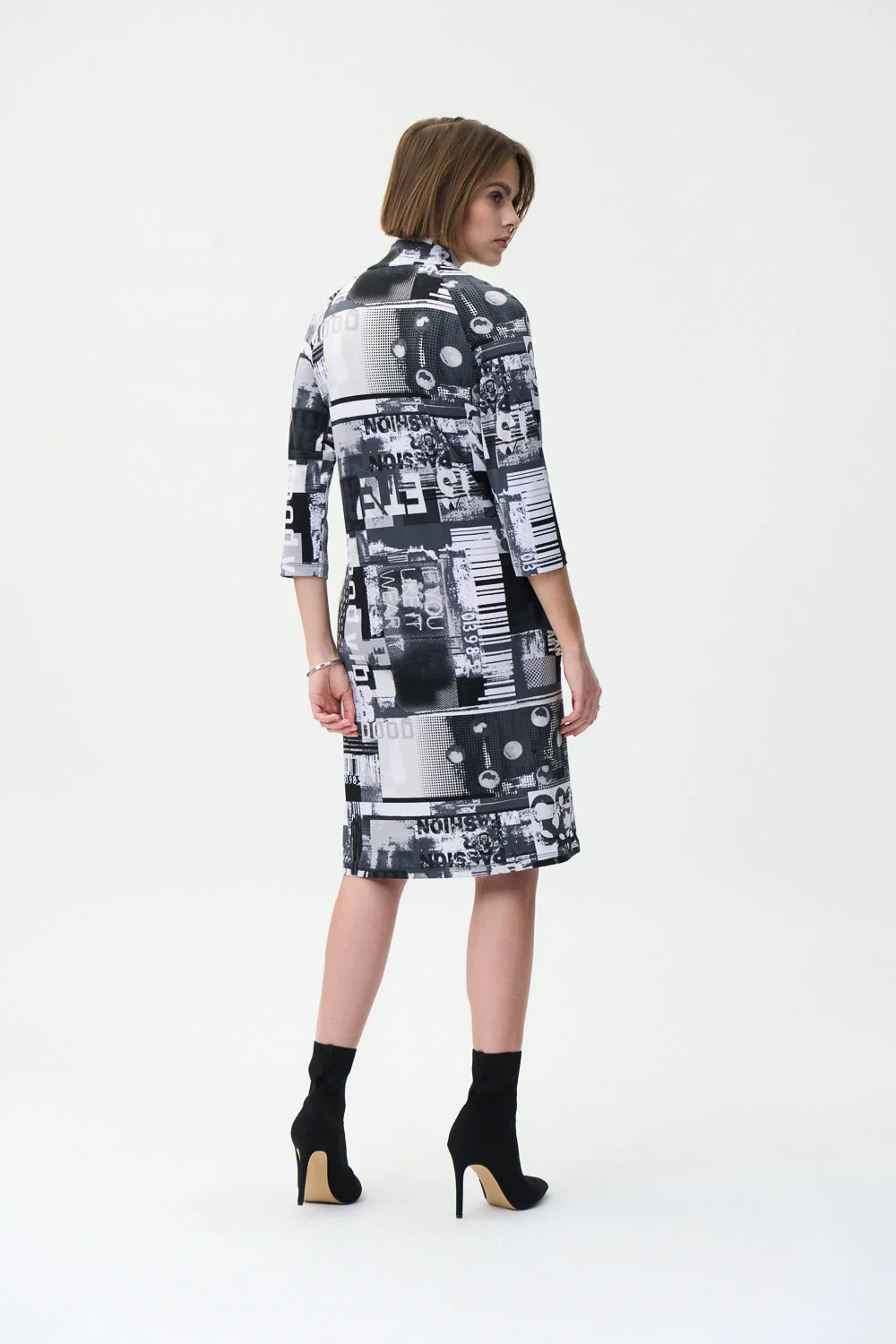 Joseph Ribkoff Black/Multi Dress Style 224225 - Image 4