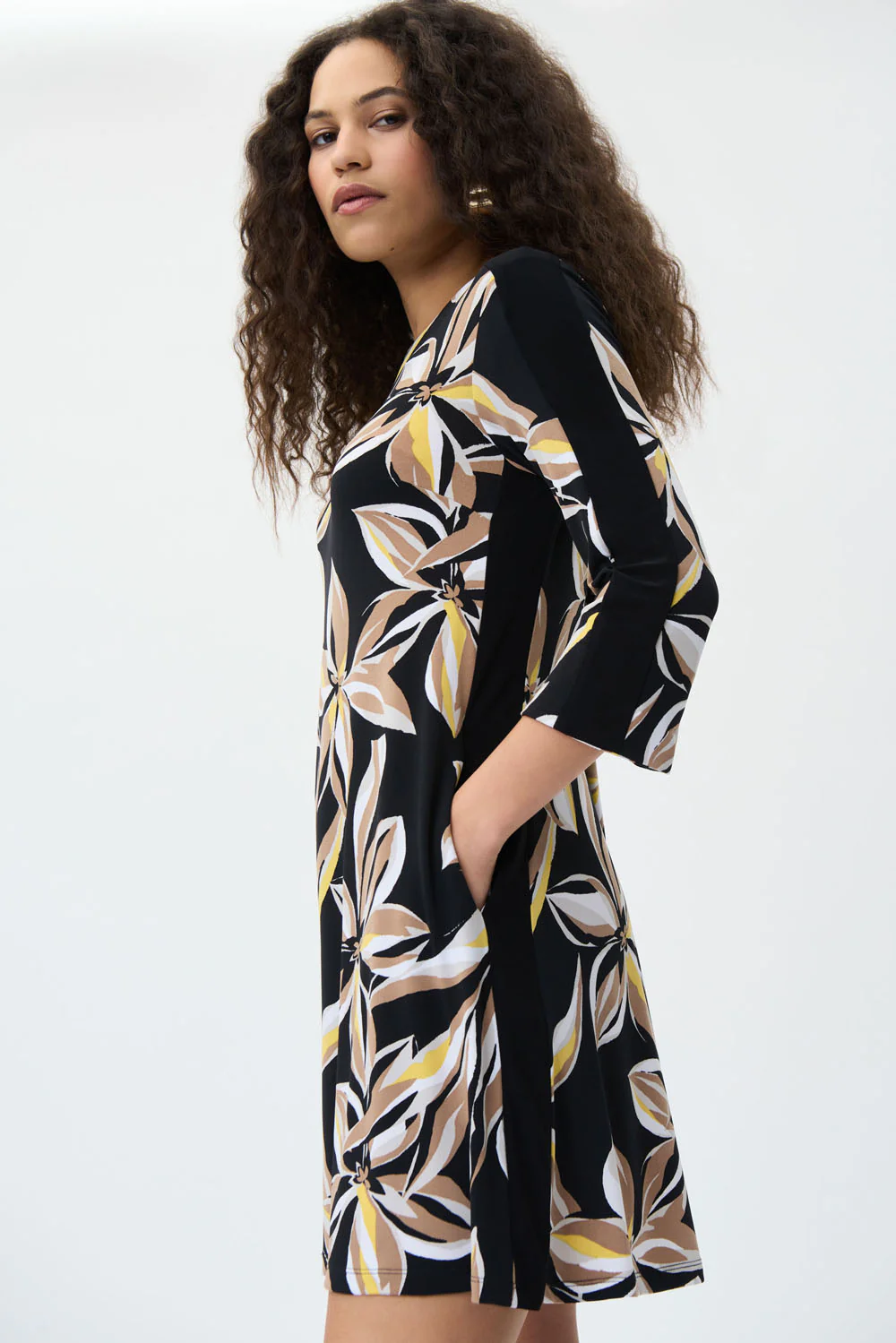 Joseph Ribkoff Black/Multi Dress Style 231037 - Image 2