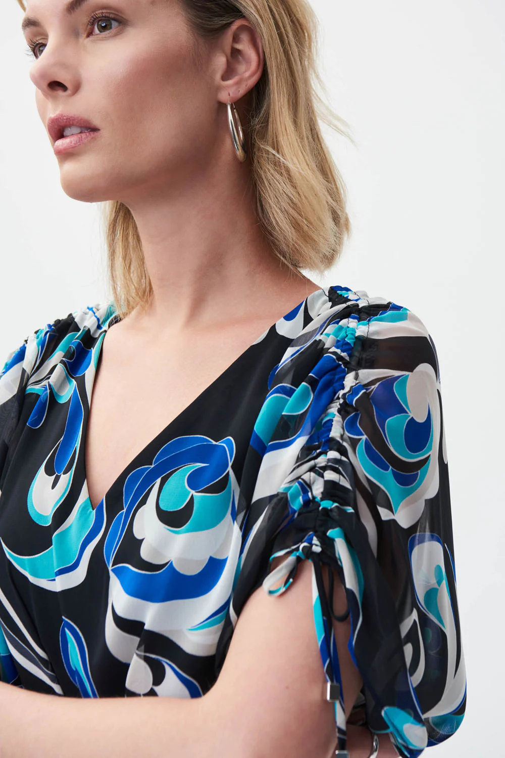 Joseph Ribkoff Black/Multi Dress Style 231041 - Image 3