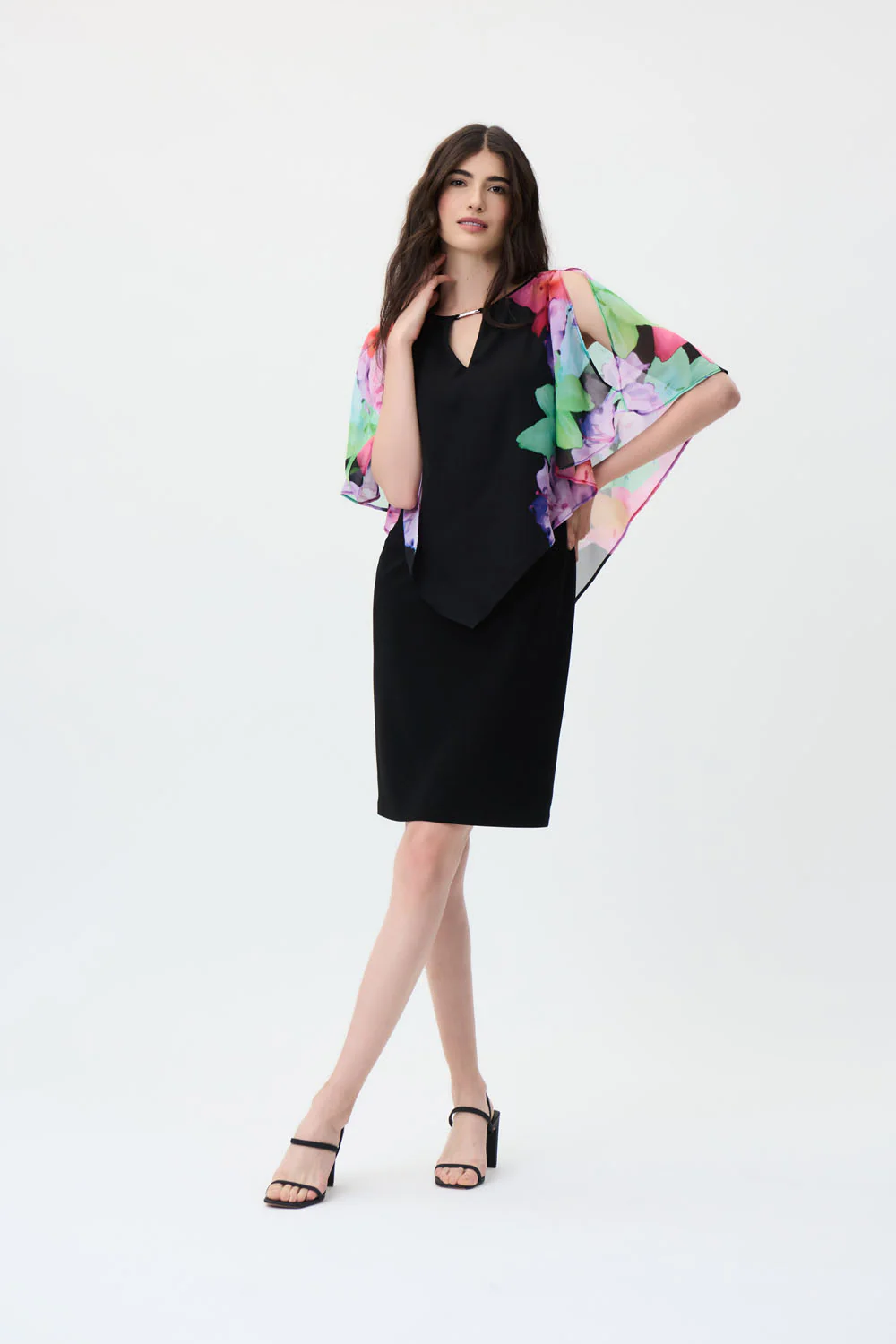 Joseph Ribkoff Black/Multi Dress Style 231107 - Image 3