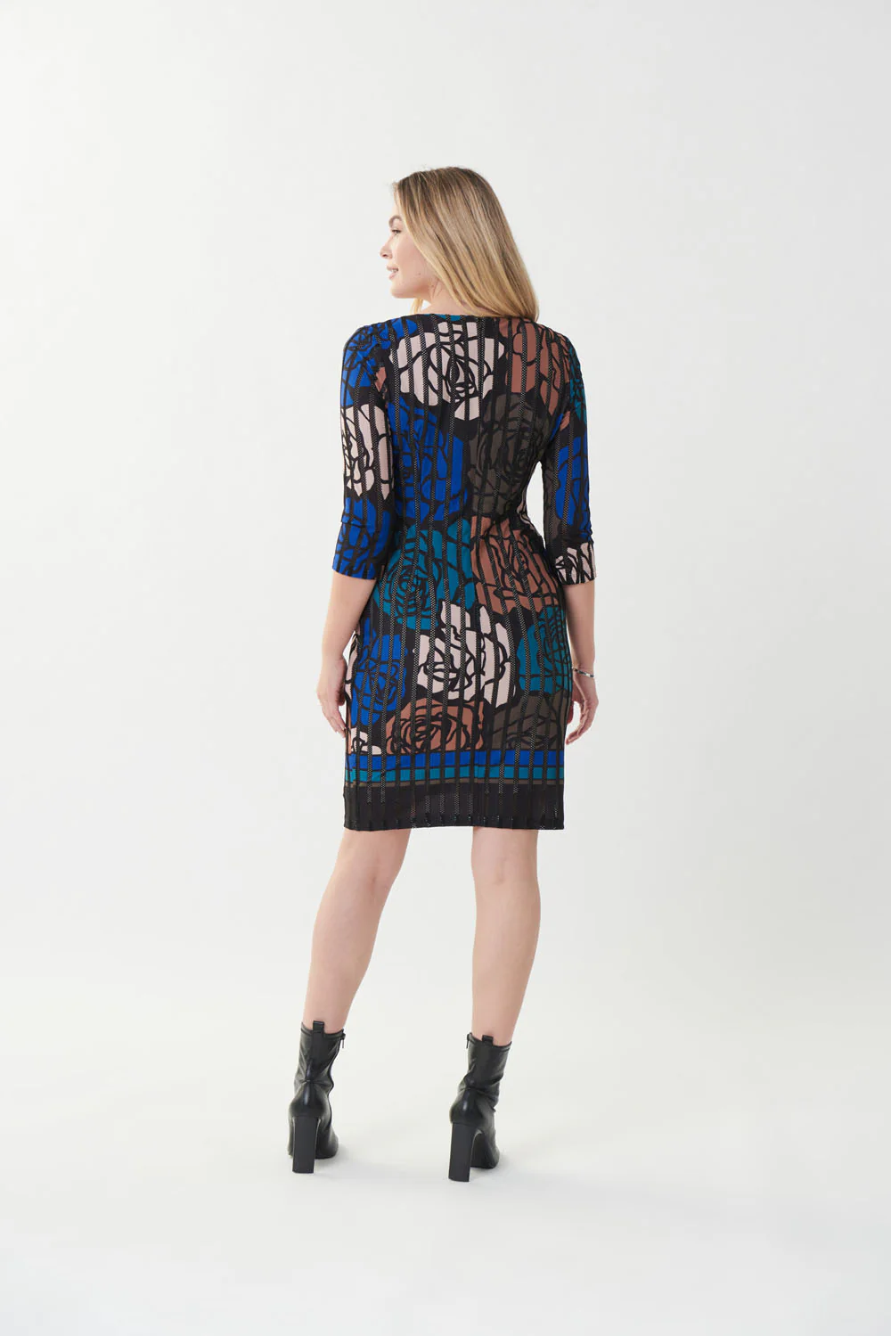 Joseph Ribkoff Black/Multi Floral Dress Style 223059 - Image 4