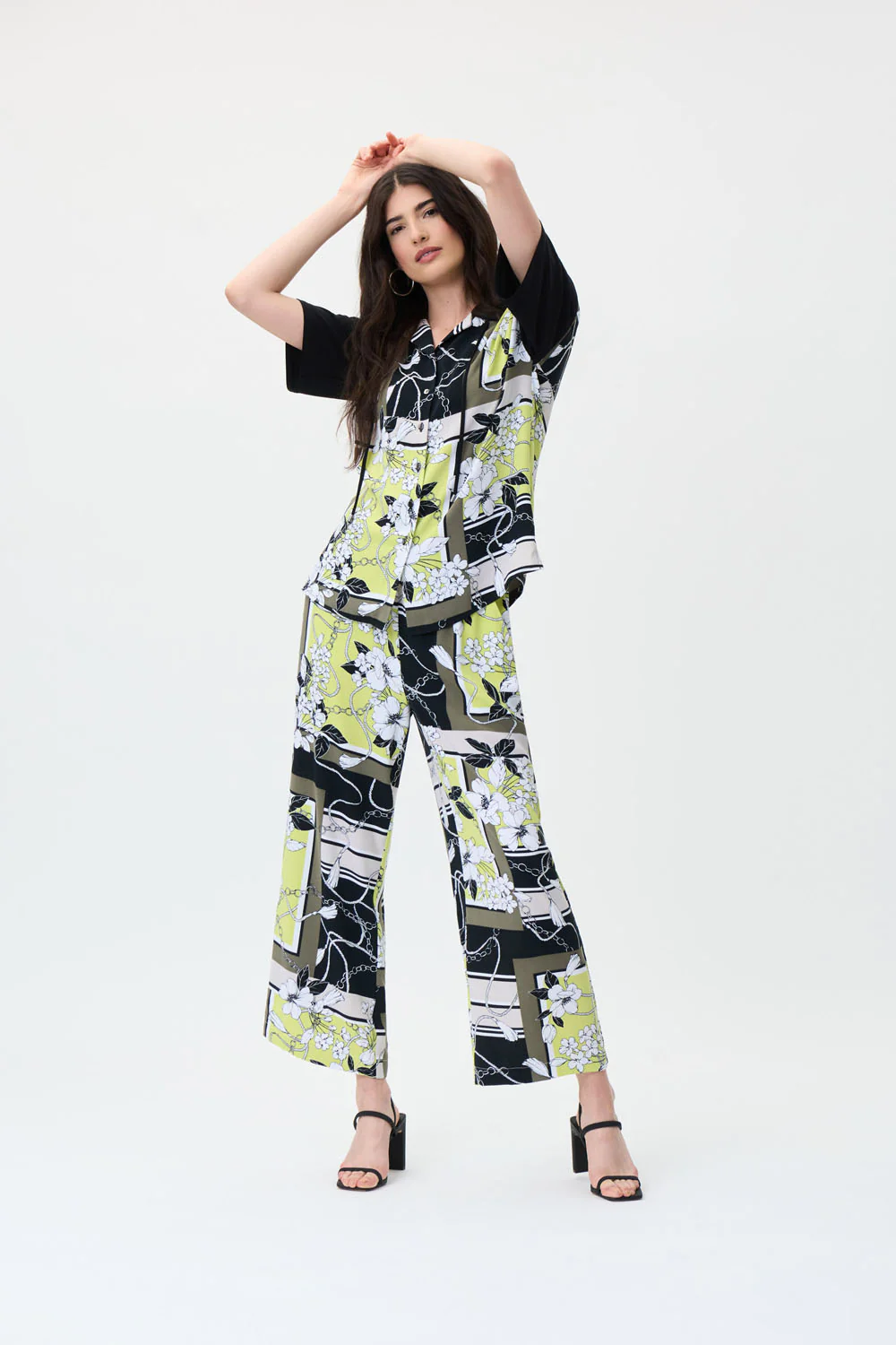 Joseph Ribkoff Black/Multi Floral Print Blouse Style 231078 - Image 4