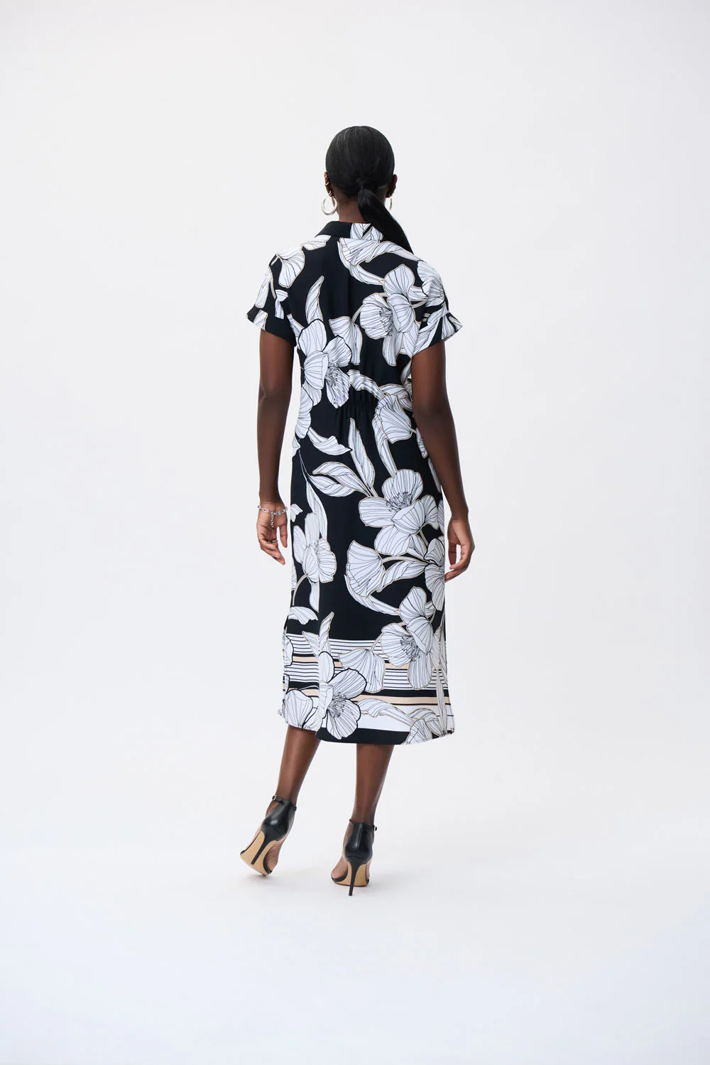 Joseph Ribkoff Black/Multi Floral Print Dress Style 231061 - Image 4