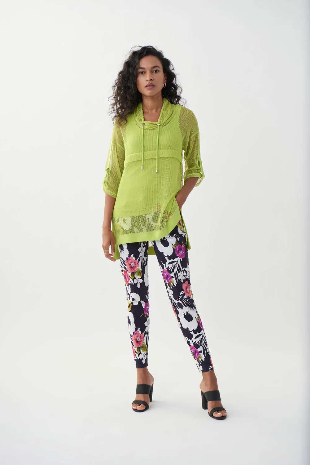 Joseph Ribkoff Black/Multi Floral Print Pant Style 222172