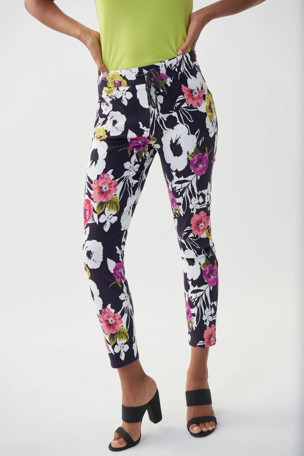 Joseph Ribkoff Black/Multi Floral Print Pant Style 222172 - Image 3