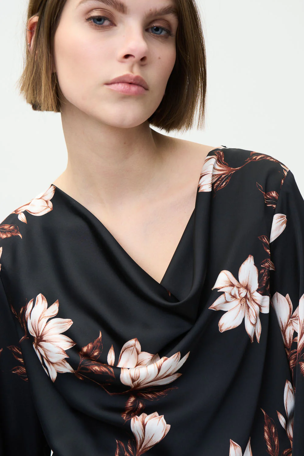 Joseph Ribkoff Black/Multi Floral Print Top Style 224287 - Image 2