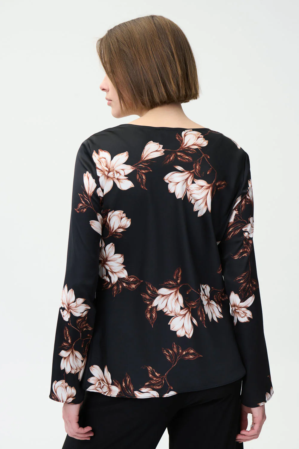 Joseph Ribkoff Black/Multi Floral Print Top Style 224287 - Image 3