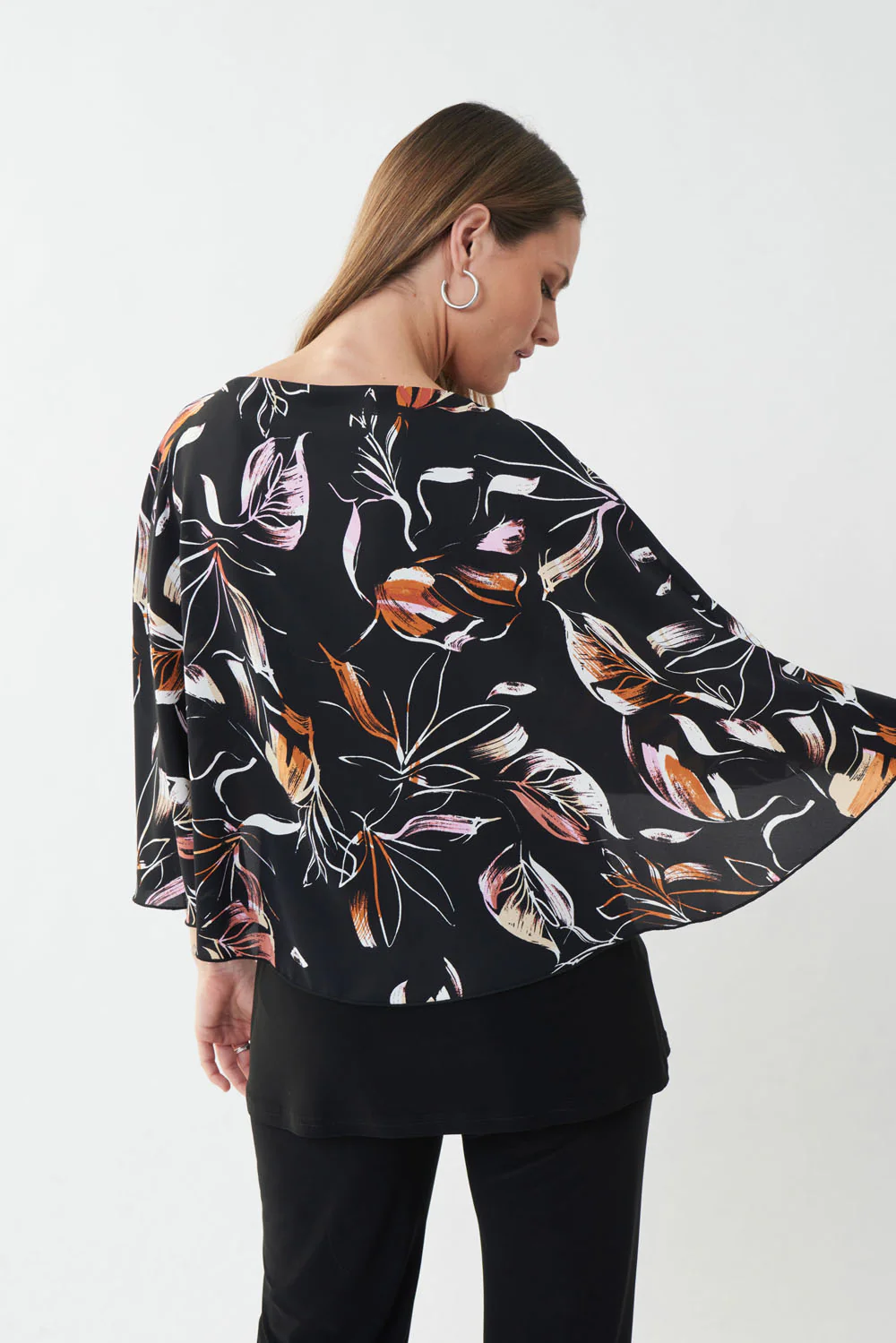 Joseph Ribkoff Black/Multi Floral Print Tunic Style 223221 - Image 3