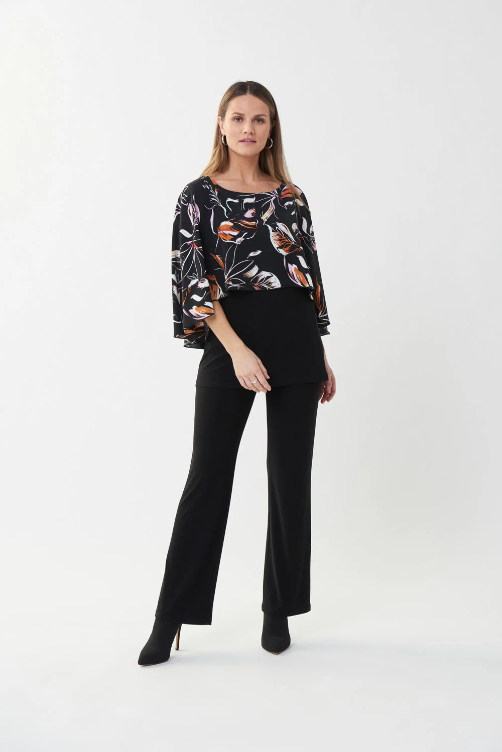 Joseph Ribkoff Black/Multi Floral Print Tunic Style 223221 - Image 4