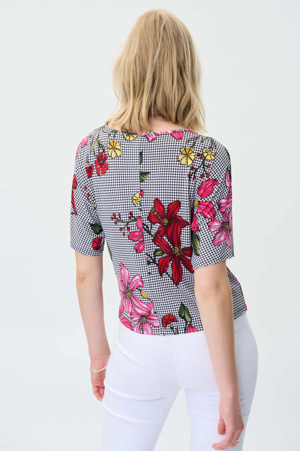Joseph Ribkoff Black/Multi Floral Print Tunic Style 231147 - Image 3