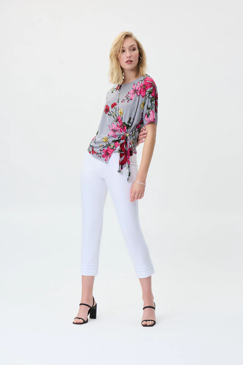Joseph Ribkoff Black/Multi Floral Print Tunic Style 231147 - Image 4