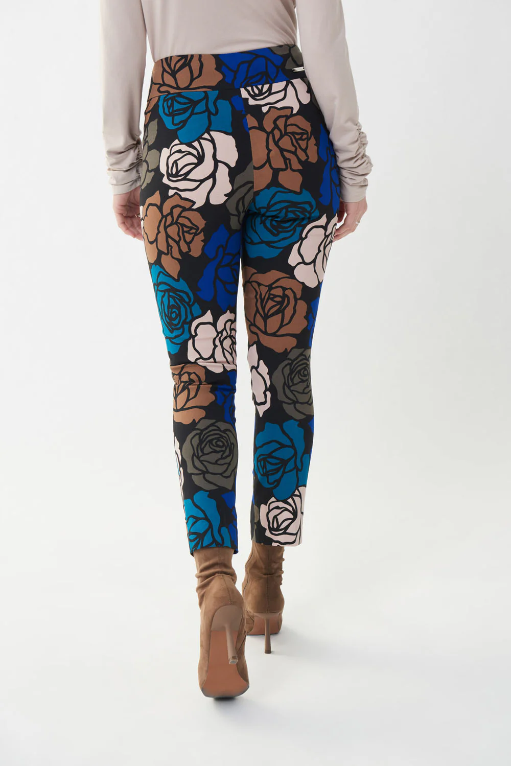 Joseph Ribkoff Black/Multi Floral Slim Leg Pants Style 223281 - Image 4