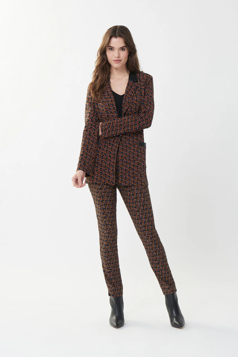 Joseph Ribkoff Black/Multi Geo Print Pants Style 223274
