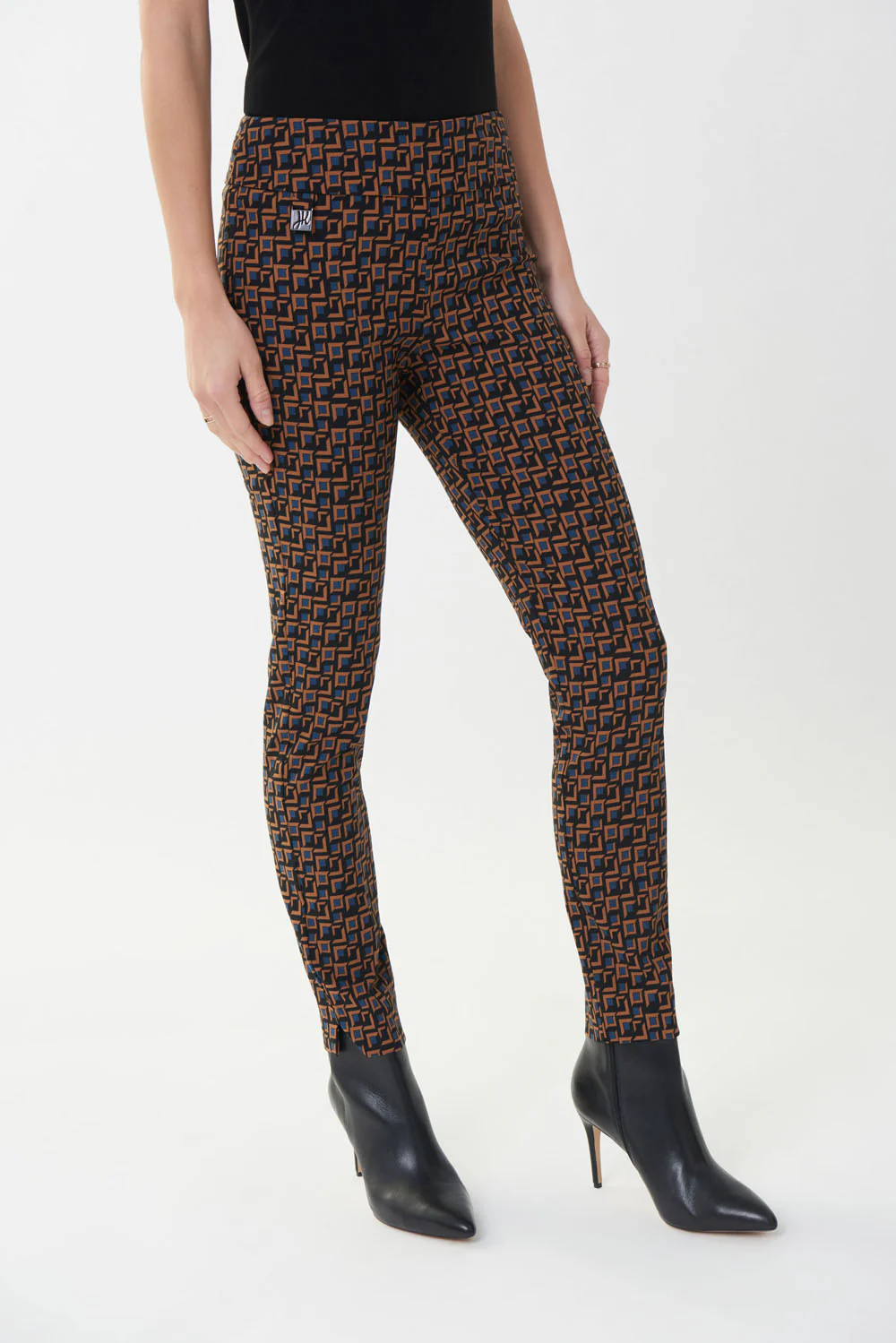 Joseph Ribkoff Black/Multi Geo Print Pants Style 223274 - Image 2