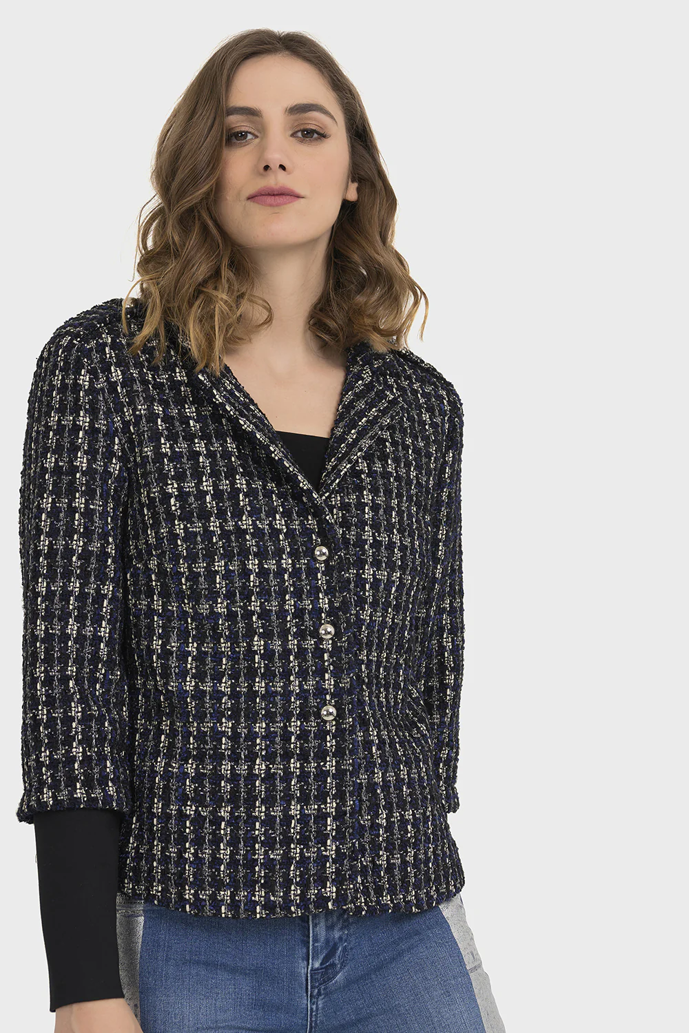 Joseph Ribkoff Navy/Black Jacket Style 194782 - Image 3
