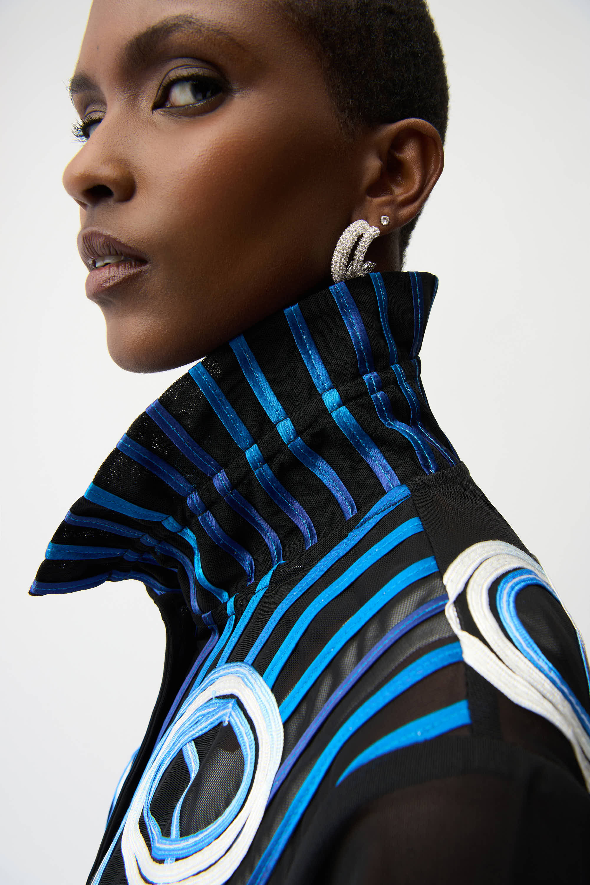 Joseph Ribkoff Black/Multi Jacket With Bell Sleeves Style 261904 - Image 3