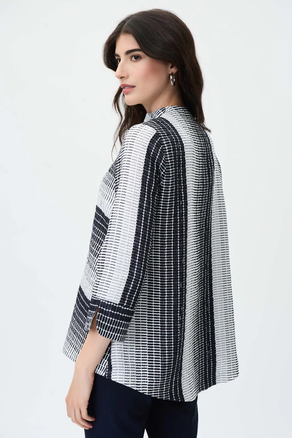 Joseph Ribkoff Black/Multi Jacquard Jacket Style 231258 - Image 3