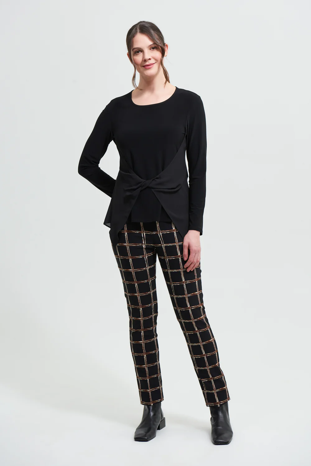 Joseph Ribkoff Black/Multi Pant Style 213643 - Image 4