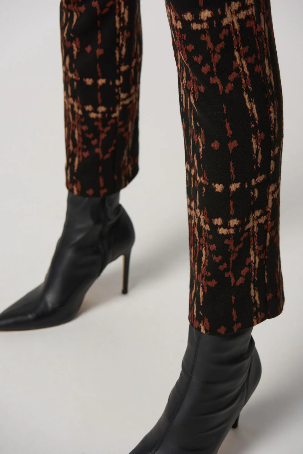 Joseph Ribkoff Black/Multi Plaid Slim-Fit Pants Style 233154 - Image 3