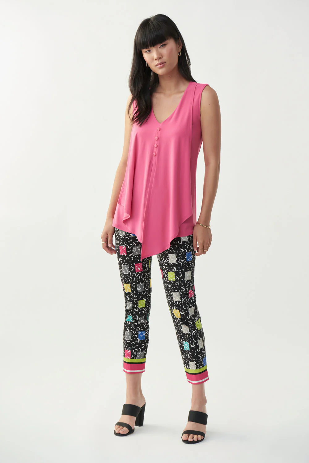 Joseph Ribkoff Black/Multi Printed Capri Style 221249