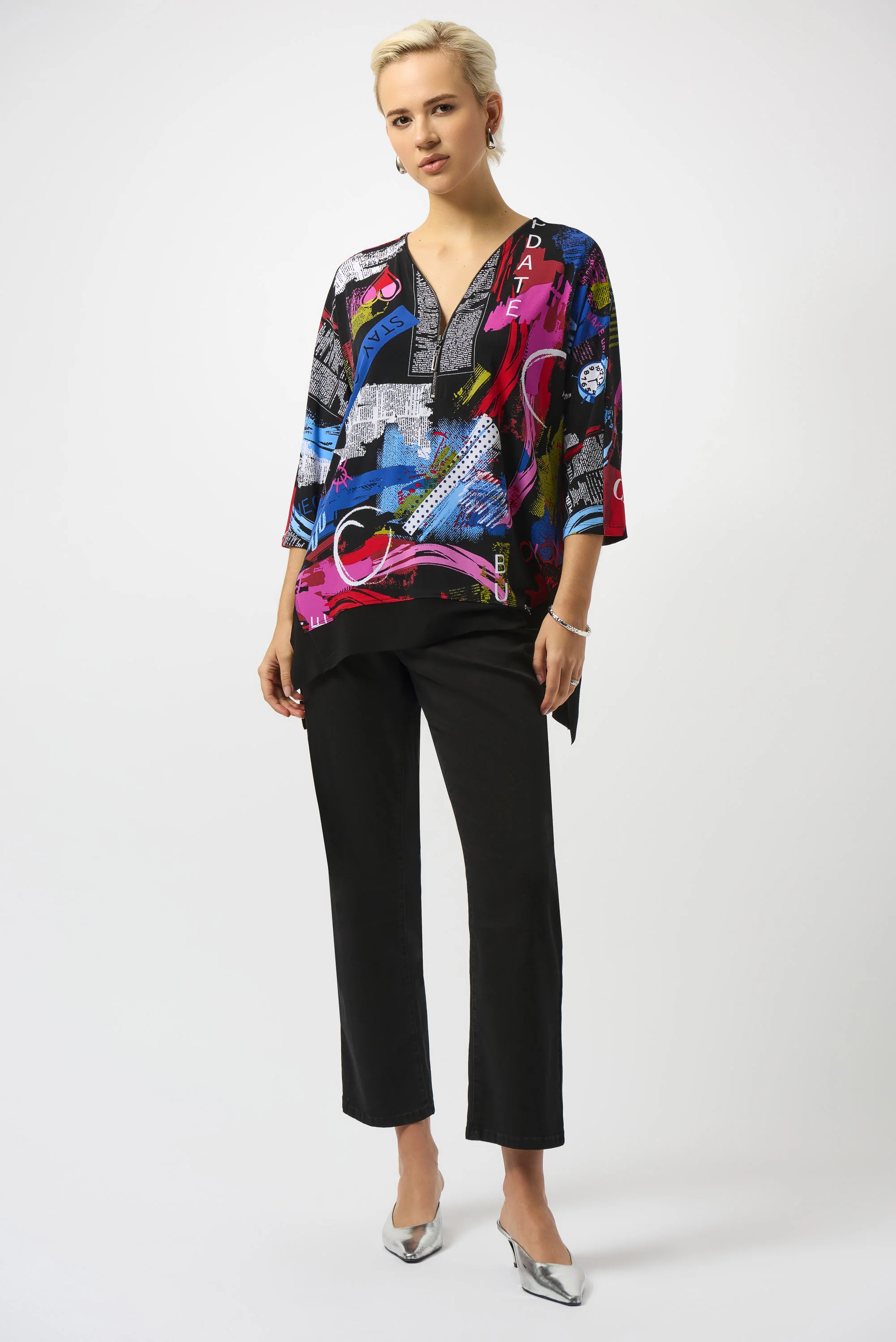 Joseph Ribkoff Silky Knit Printed Boxy Tunic Style 253113