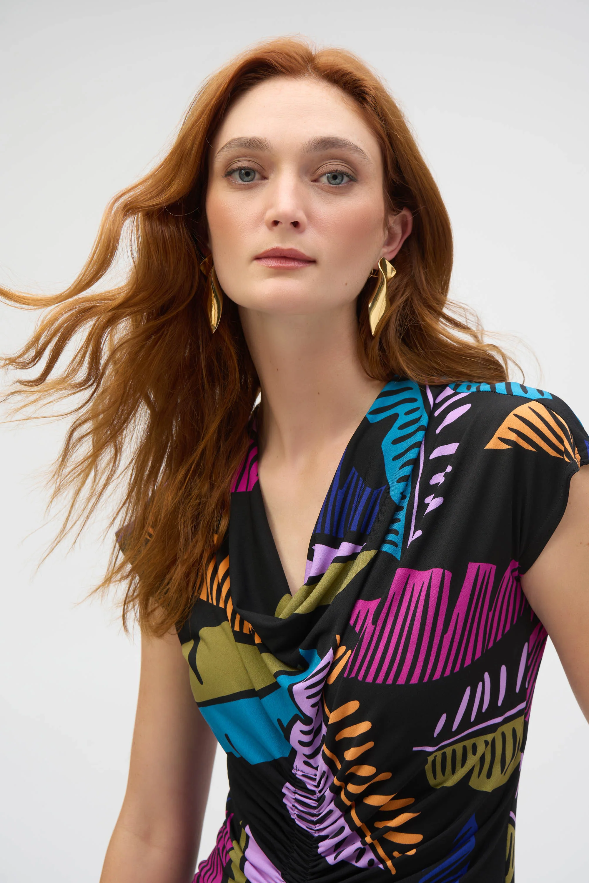 Joseph Ribkoff Black/Multi Tropical Print Sheath Dress 252096 - Image 4