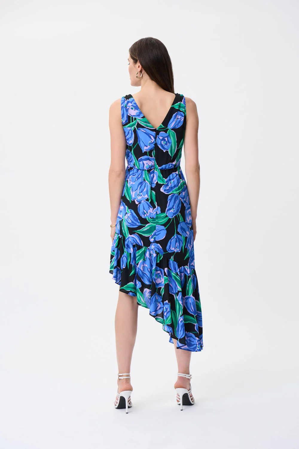 Joseph Ribkoff Black/Multi Sleeveless Dress Style 231185 - Image 5