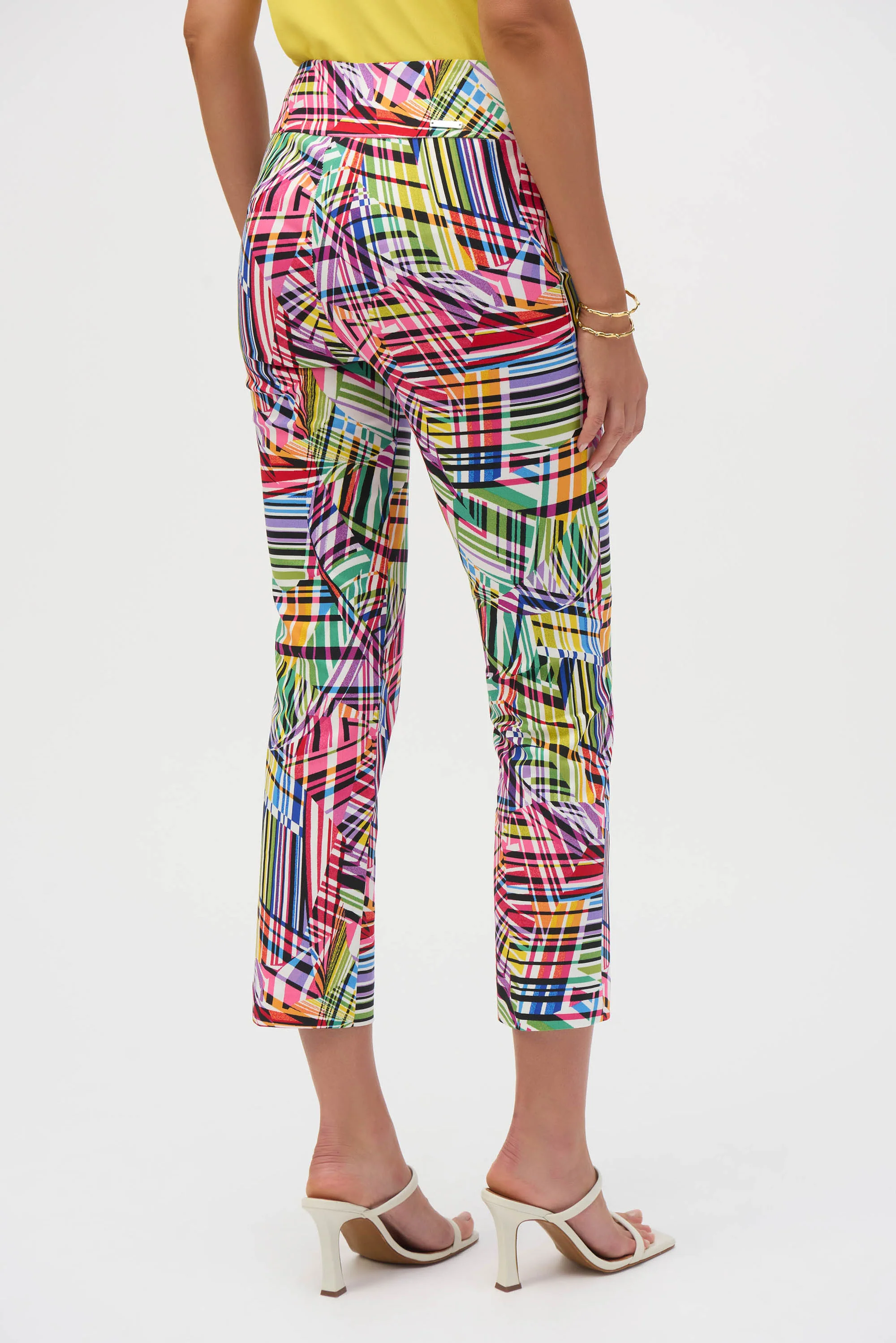 Joseph Ribkoff Black/Multi Straight Leg Pants Style 252233 - Image 2
