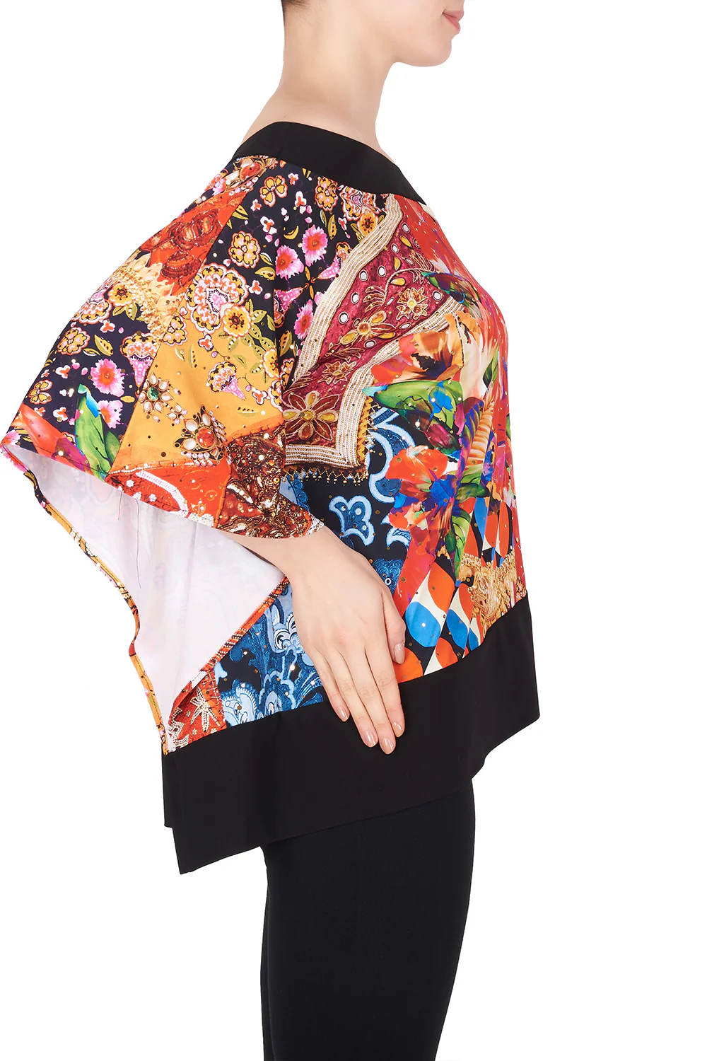 Joseph Ribkoff Black/Multi Top Style 191663 - Image 2