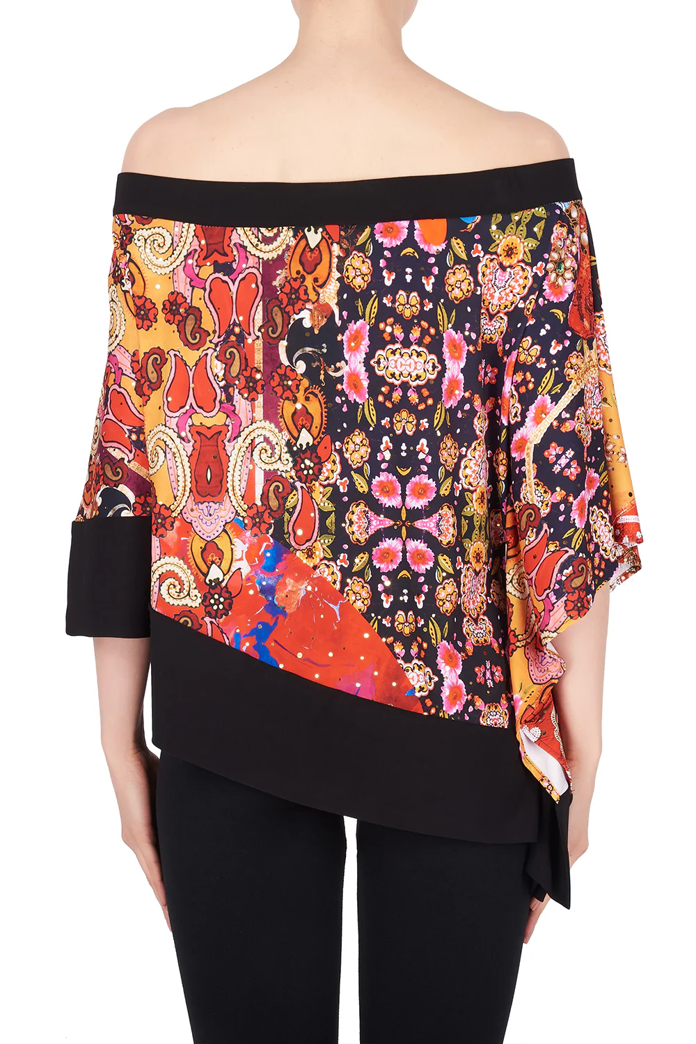 Joseph Ribkoff Black/Multi Top Style 191663 - Image 3