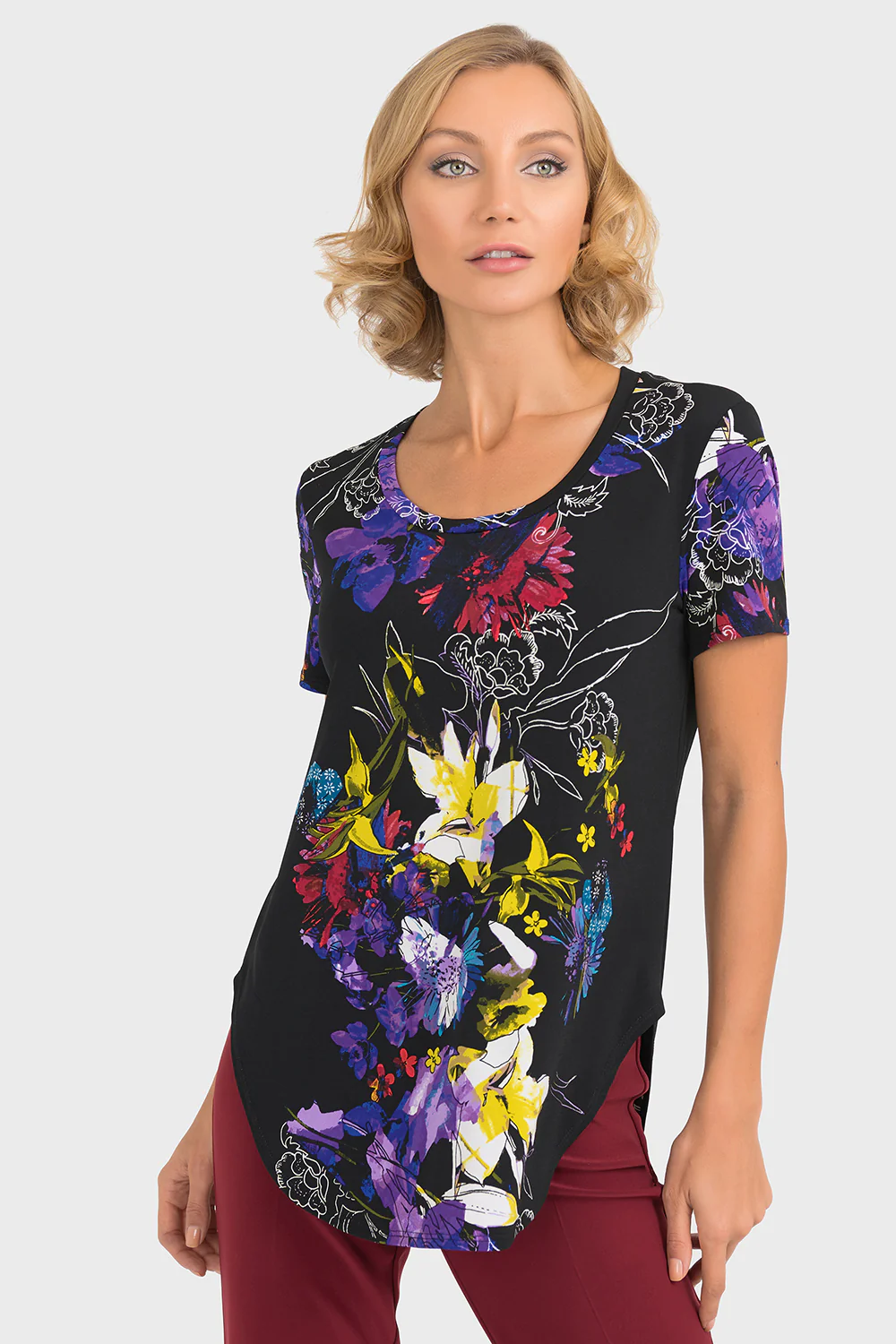 Joseph Ribkoff Black/Multi Top Style 193693