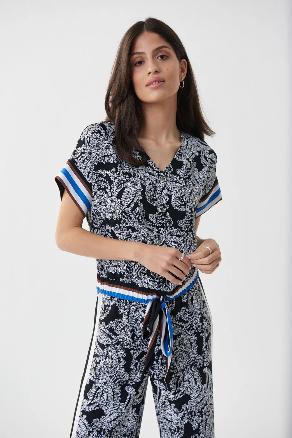 Joseph Ribkoff Black/Multi Top Style 222116 - Image 4
