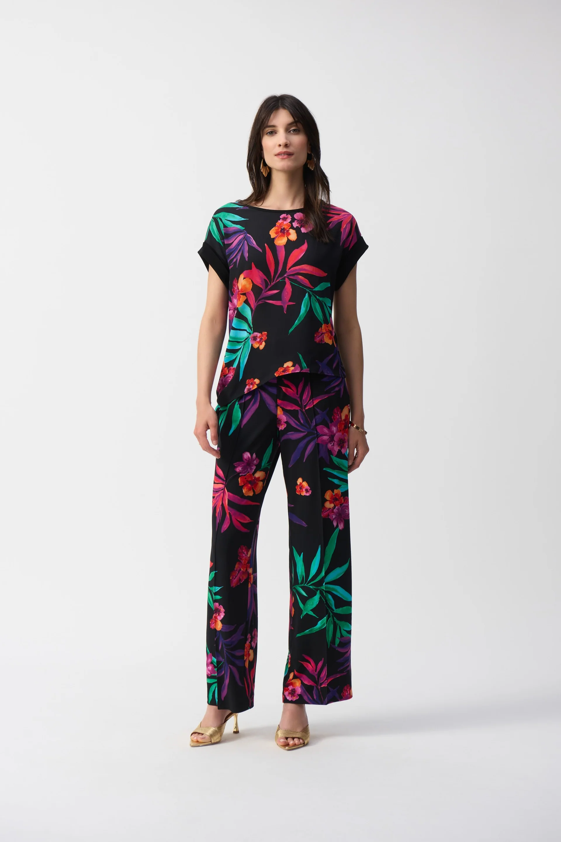 Joseph Ribkoff Tropical Print Boxy Top Style 251214 - Image 2