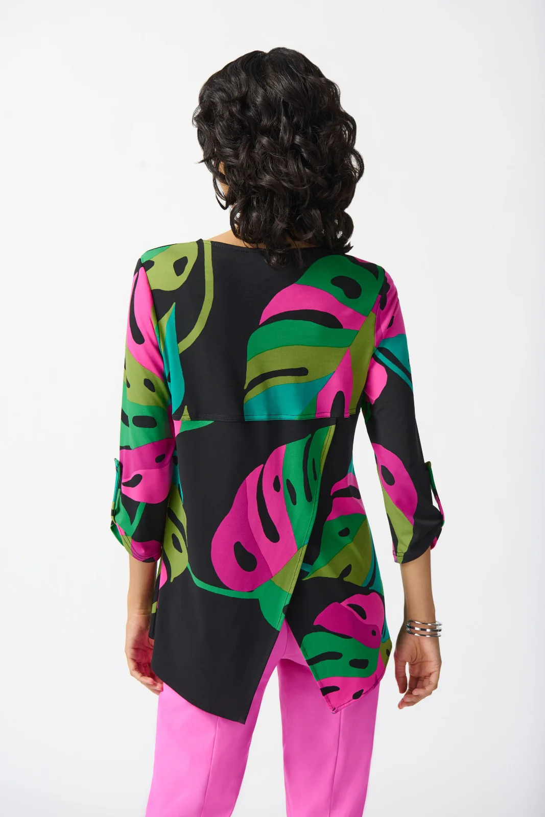 Joseph Ribkoff Black/Multi Tropical Print Tunic Style 242232 - Image 2
