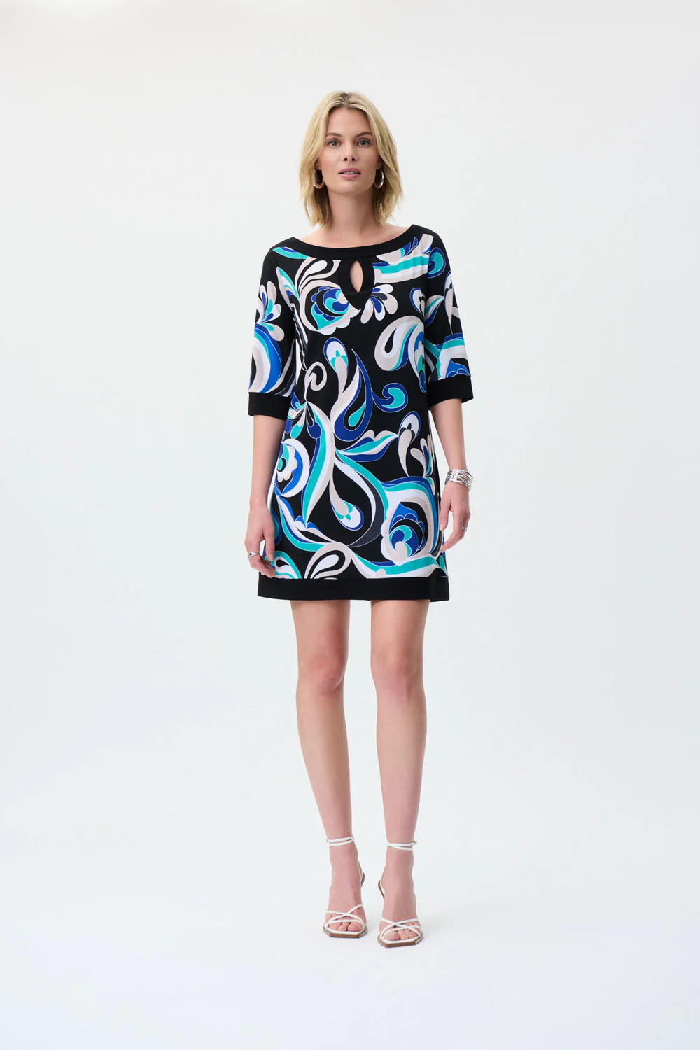 Joseph Ribkoff Black/Multi Tunic Dress Style 231043