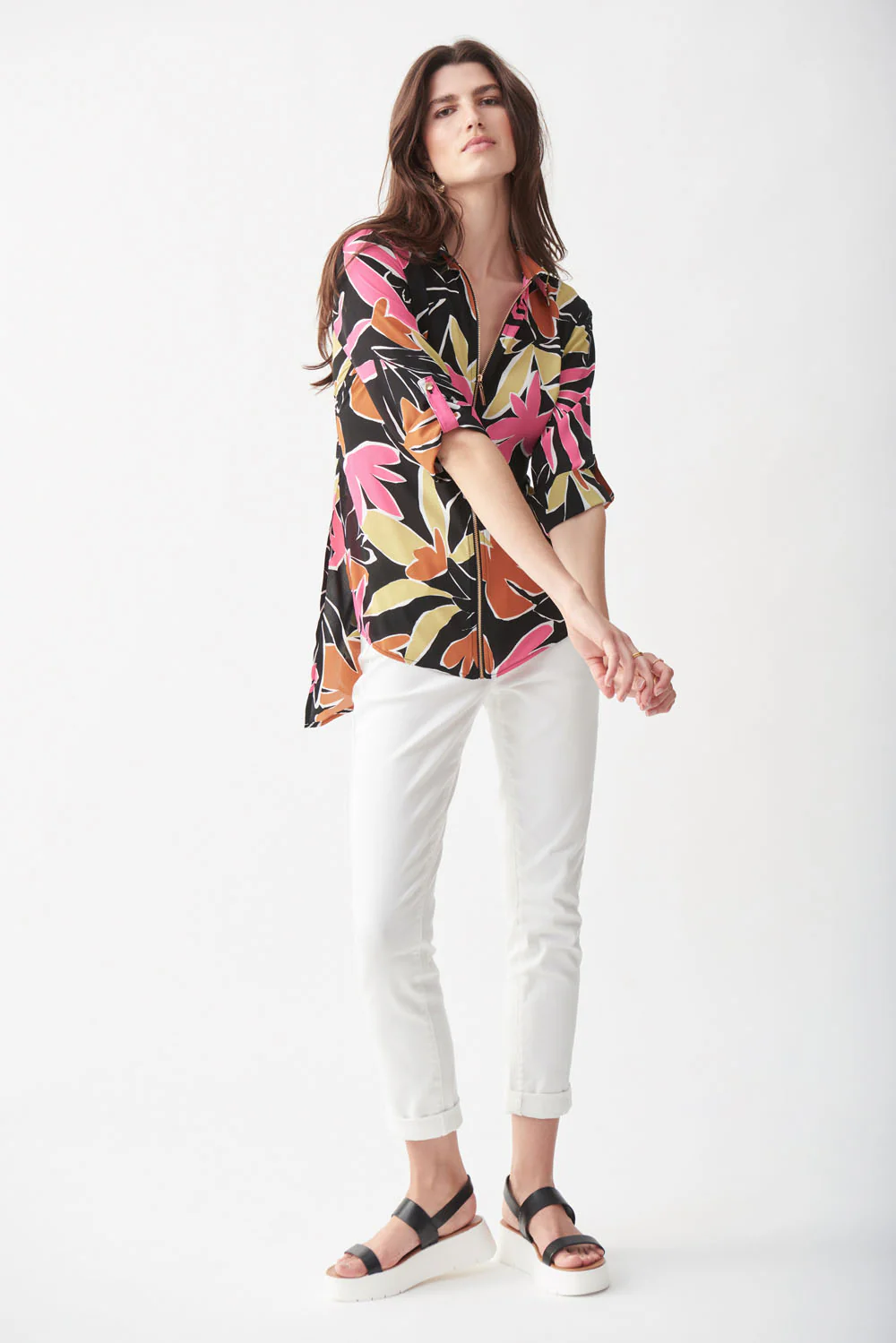 Joseph Ribkoff Black/Multi Tunic Style 221205 - Image 4