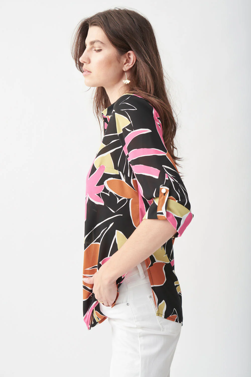Joseph Ribkoff Black/Multi Tunic Style 221205 - Image 5