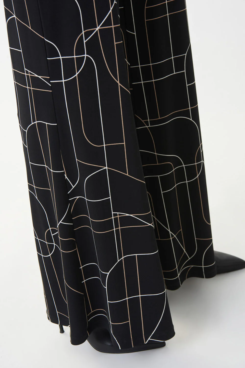 Joseph Ribkoff Black/Multi Wide Leg Pant Style 223282 - Image 3