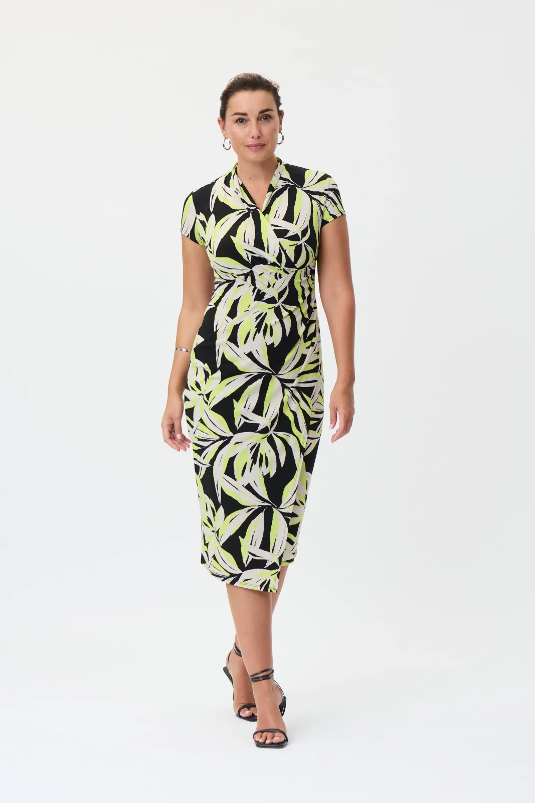Joseph Ribkoff Black/Multi Wrap Dress Style 232040