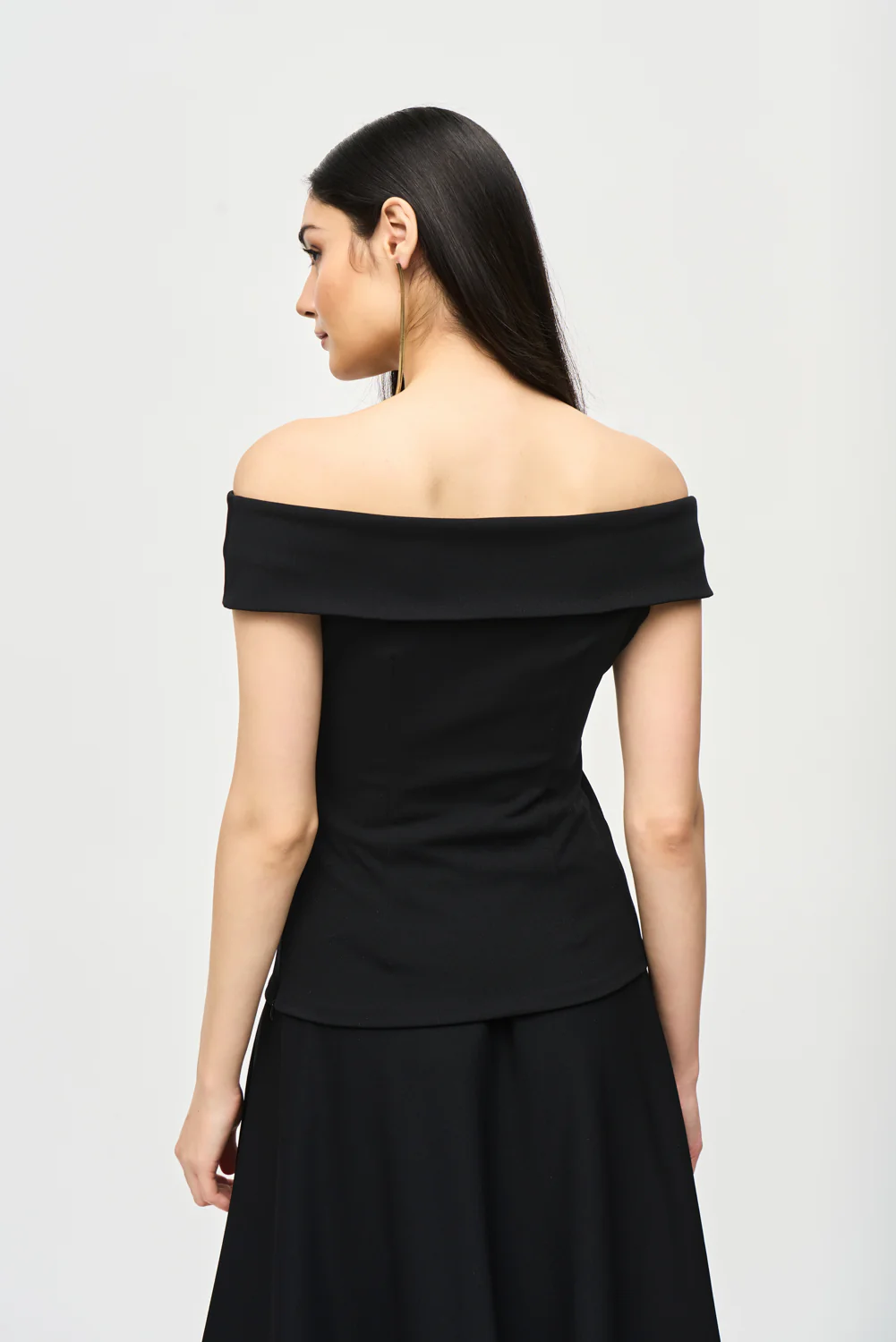 Joseph Ribkoff Black Off-the-Shoulder Top Style 241787 - Image 3