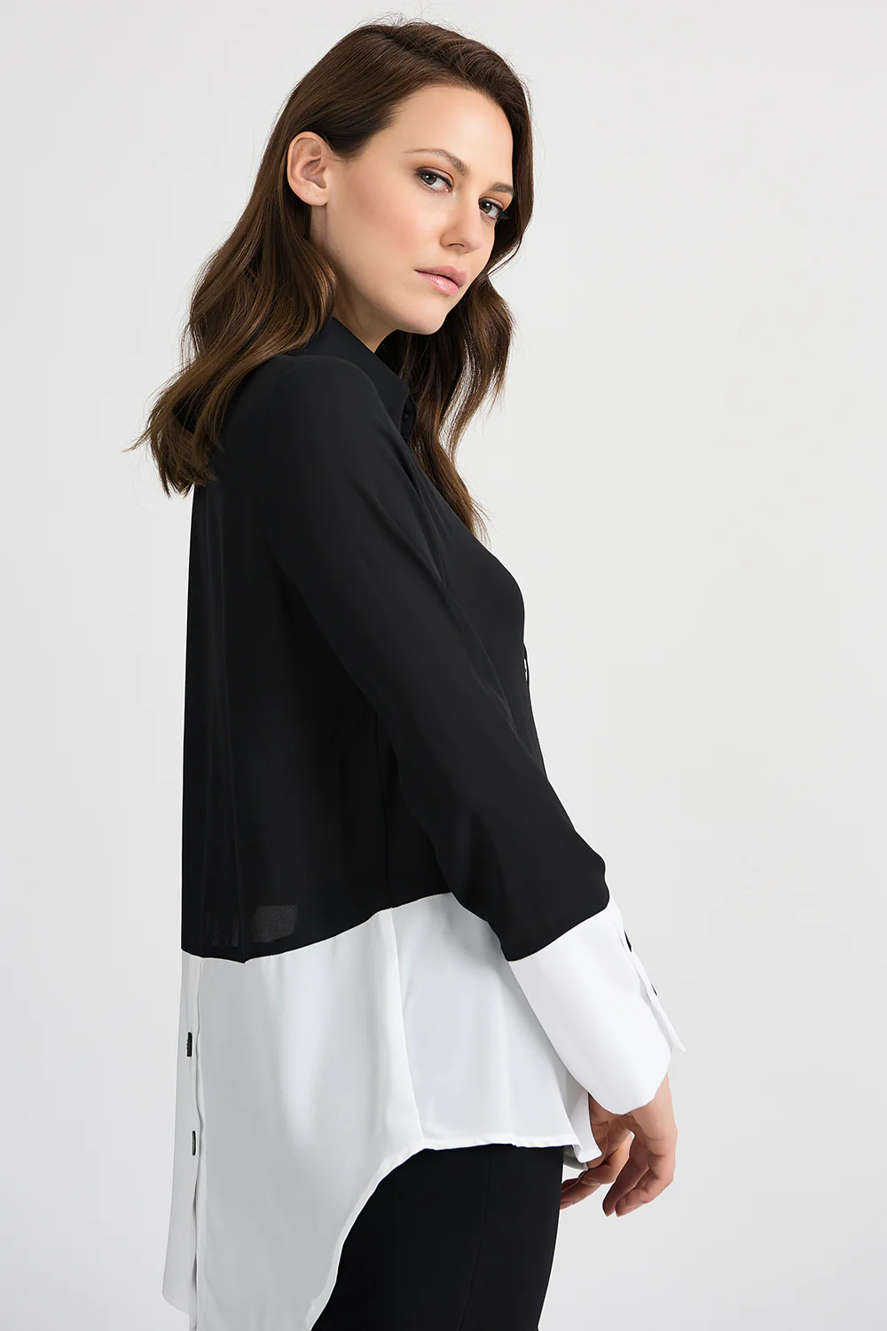 Joseph Ribkoff Black/Off-White Blouse Style 201173 - Image 4