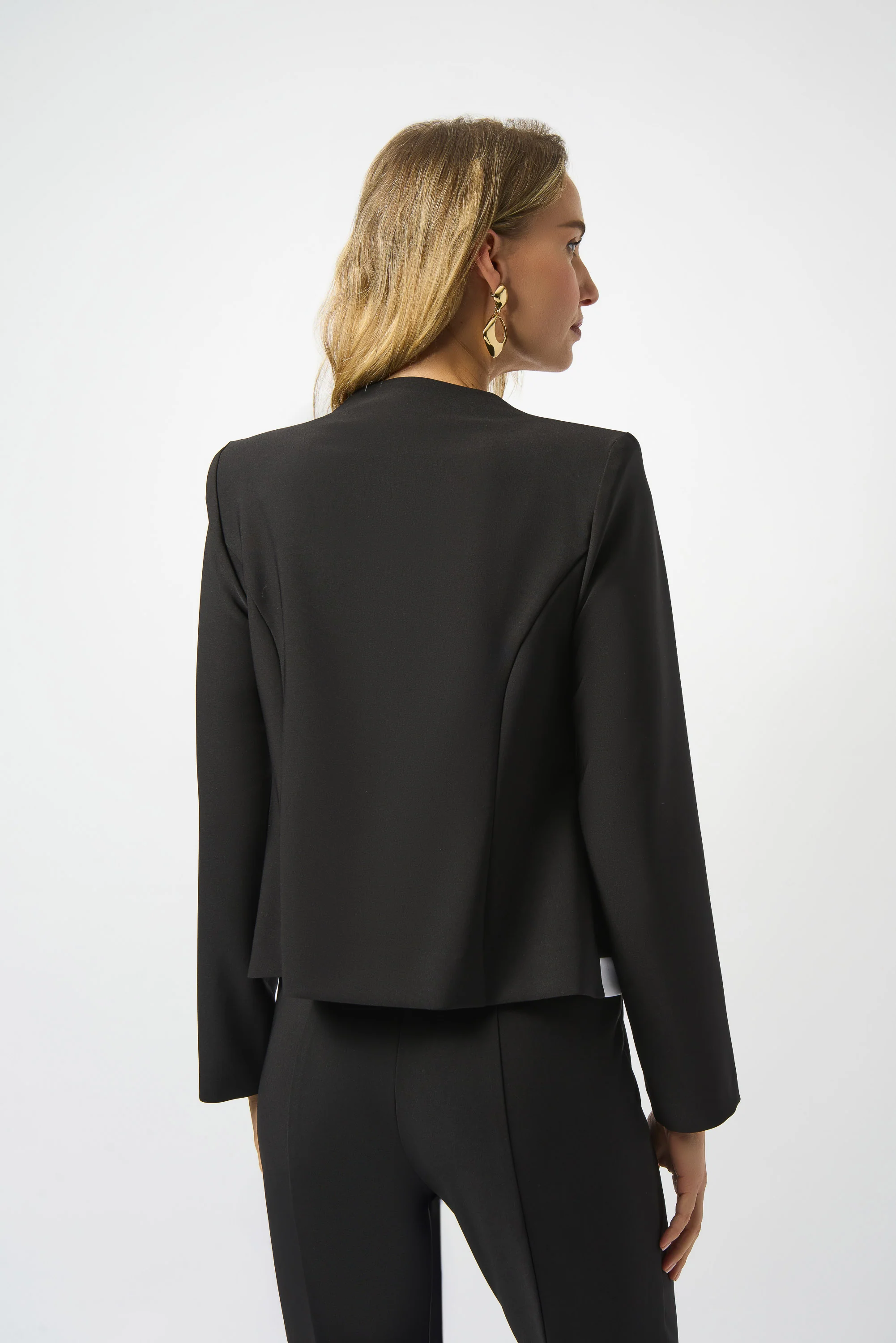 Joseph Ribkoff Black/Off-White Fitted Jacket Style 253143 - Image 4
