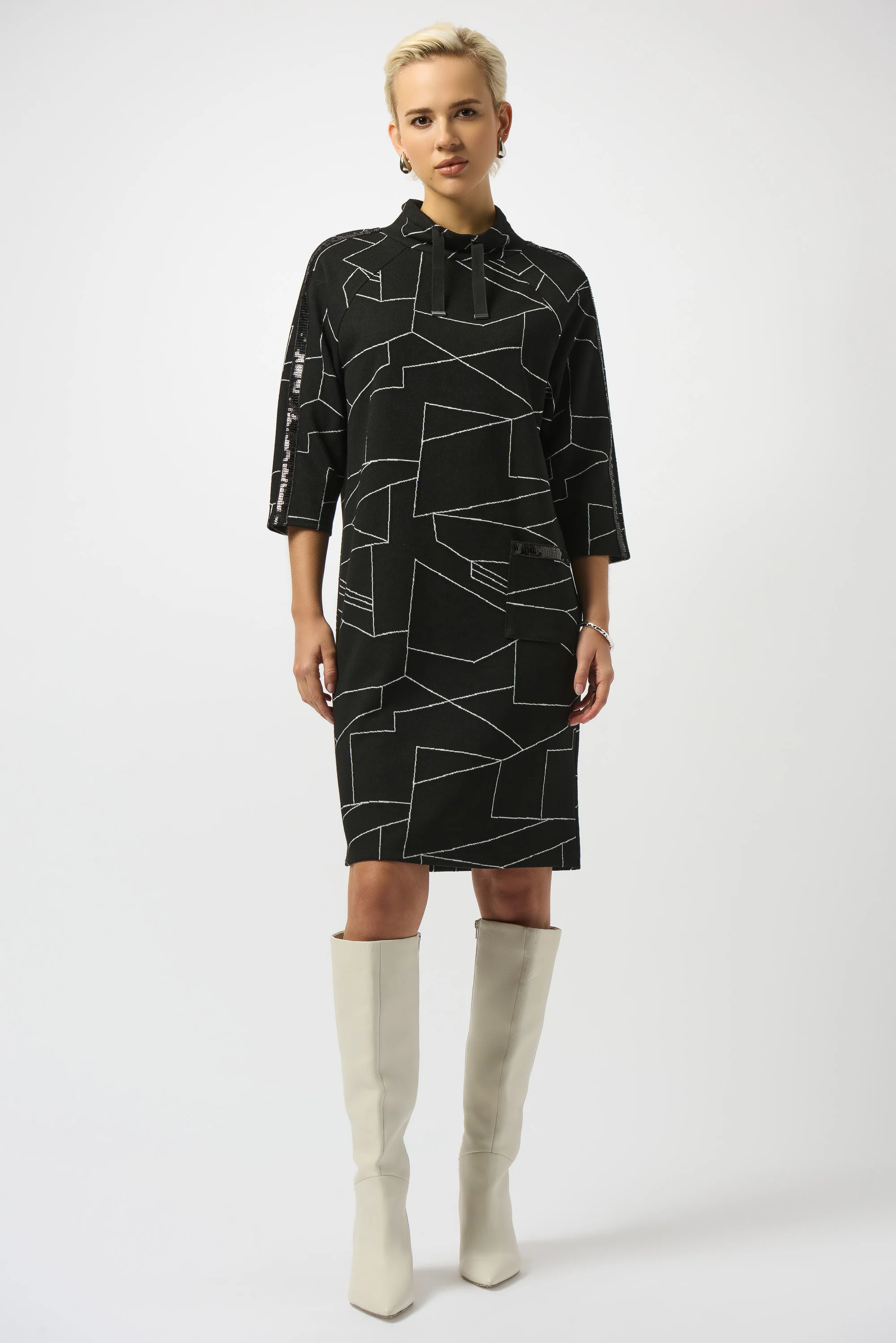 Joseph Ribkoff Abstract Print Straight Dress Style 253197