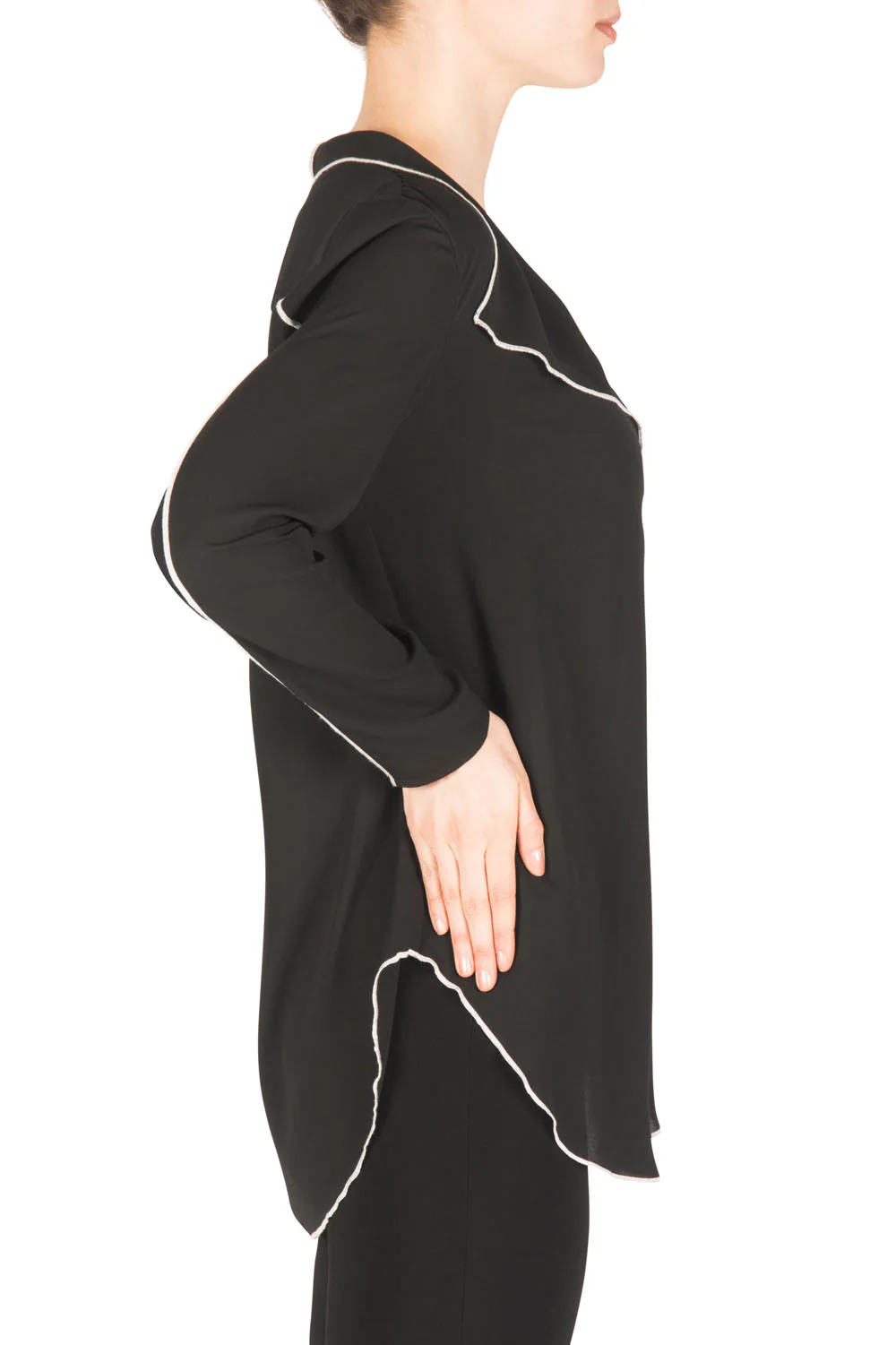 Joseph Ribkoff Black/Off-White Top Style 183123 - Image 2