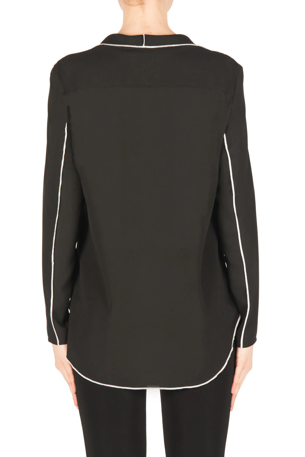 Joseph Ribkoff Black/Off-White Top Style 183123 - Image 3